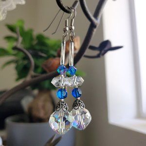 Aurora Borealis Art Deco Crystal Earrings